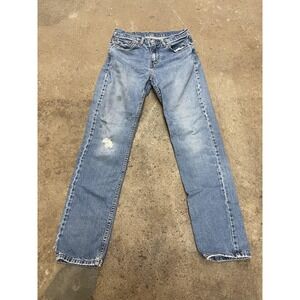 Levi's 511 Jeans Mens 31x32 Blue Slim Fit Mid Rise Straight Leg Distressed Denim